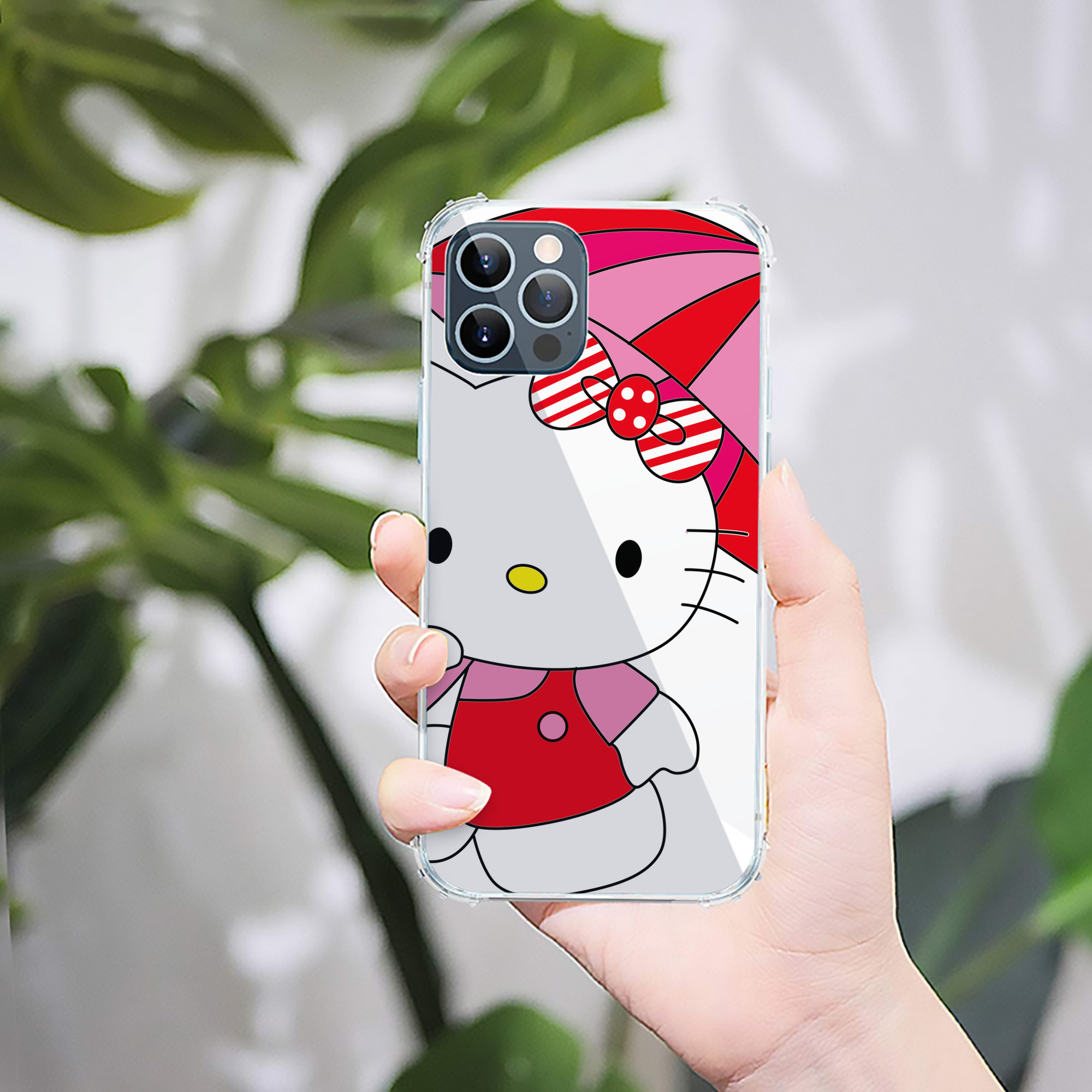 （画像用） Hello Kitty ハローキティ 【iPhone 12シリーズ対応】透明スマホケース（クリアソフトケース）